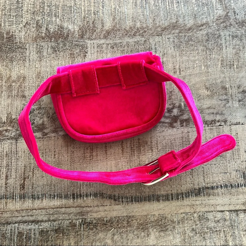Janie and Jack girls pink velvet Juno Valentine Belt bag size 3